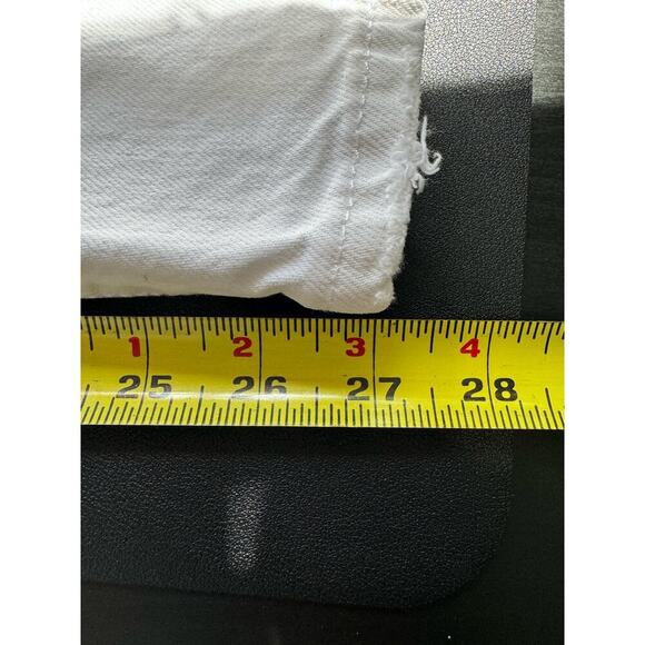 Frame Denim Le Jane Crop Jeans Distressed Straight Leg High Rise White Size 27 - Picture 12 of 13